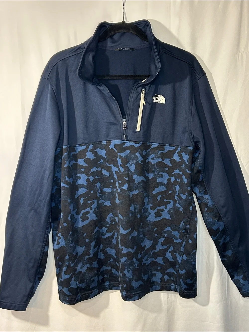 The North Face Navy & Black Camo Half-Zip Performance Pullover